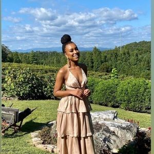 Pretty in nude maxi dress